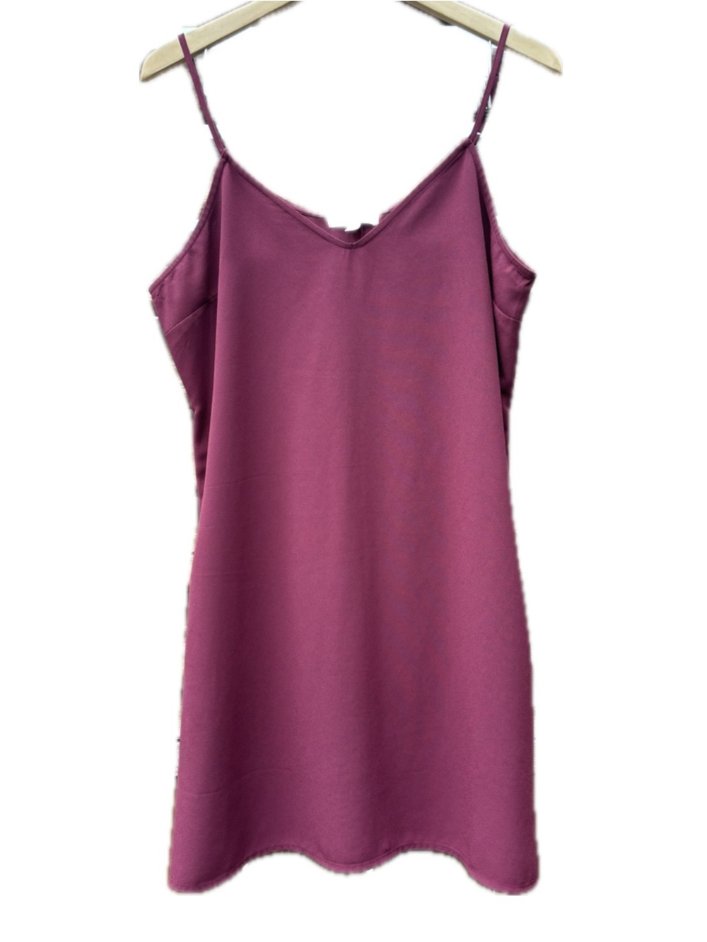 love Fire Plum Spaghetti-Strap Slip Dress Romantic Chic Sleek Feminine Y2K Large